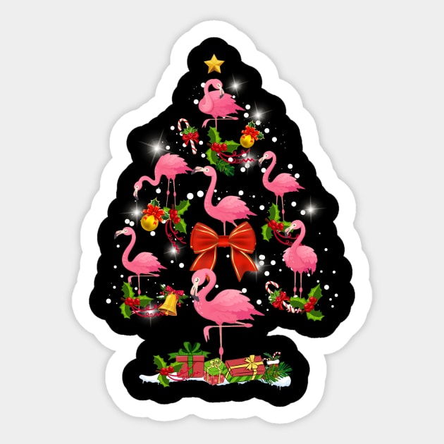 Flamingo Christmas Tree Sticker by Simpsonfft